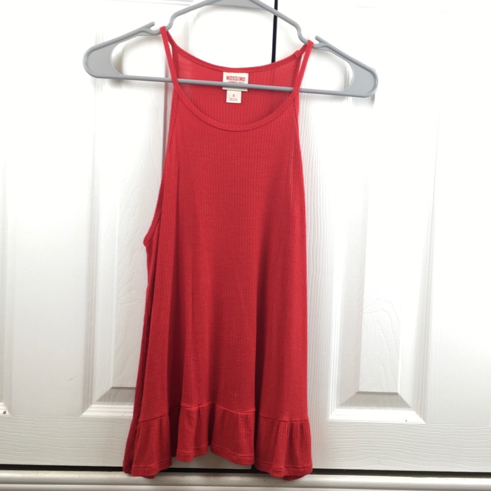 Red Ruffle Peplum Tank